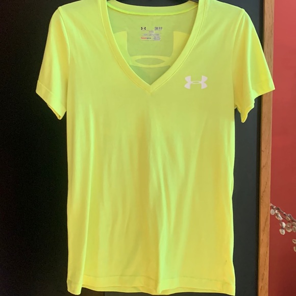 Under Armour Bright Neon Yellow Fitted Tee - Picture 1 of 7